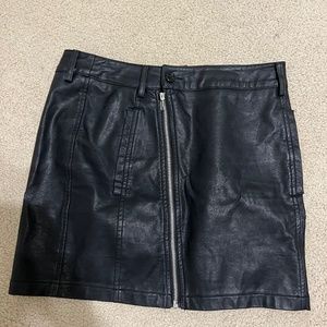 Leather mini skirt